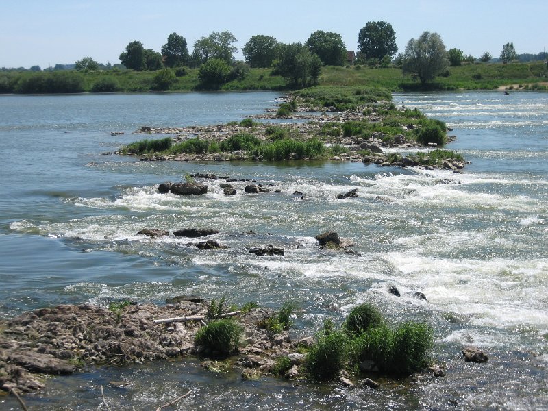 20060609_339_Meung_brugresten.JPG - Vrijdag 9 juni. Vandaag een korte tocht met twee uitstapjes: Meung en Beaugency. Voor Meung ligt weer eens een in elkaar gedonderde en nooit opgeruimde brug. 