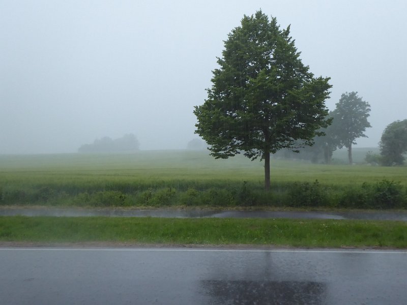 P1000353.JPG - Het regent drie kwartier pijpestelen. Je kijkt geen 500 meter ver weg. De donder rolt voortdurend. 