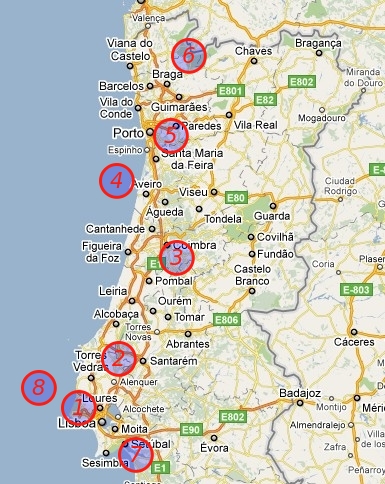 Kaartje-1.jpeg - Van 13 mei tot 1 juni door Portugal gereisd. Niets gepland, auto gehuurd en gewoon gaan trekken.